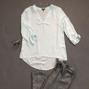 Blue Quarter Sleeve Blouse